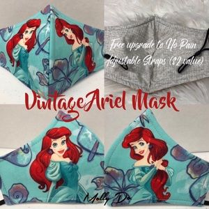 Vintage The Little Mermaid Ariel Adult Face Mask